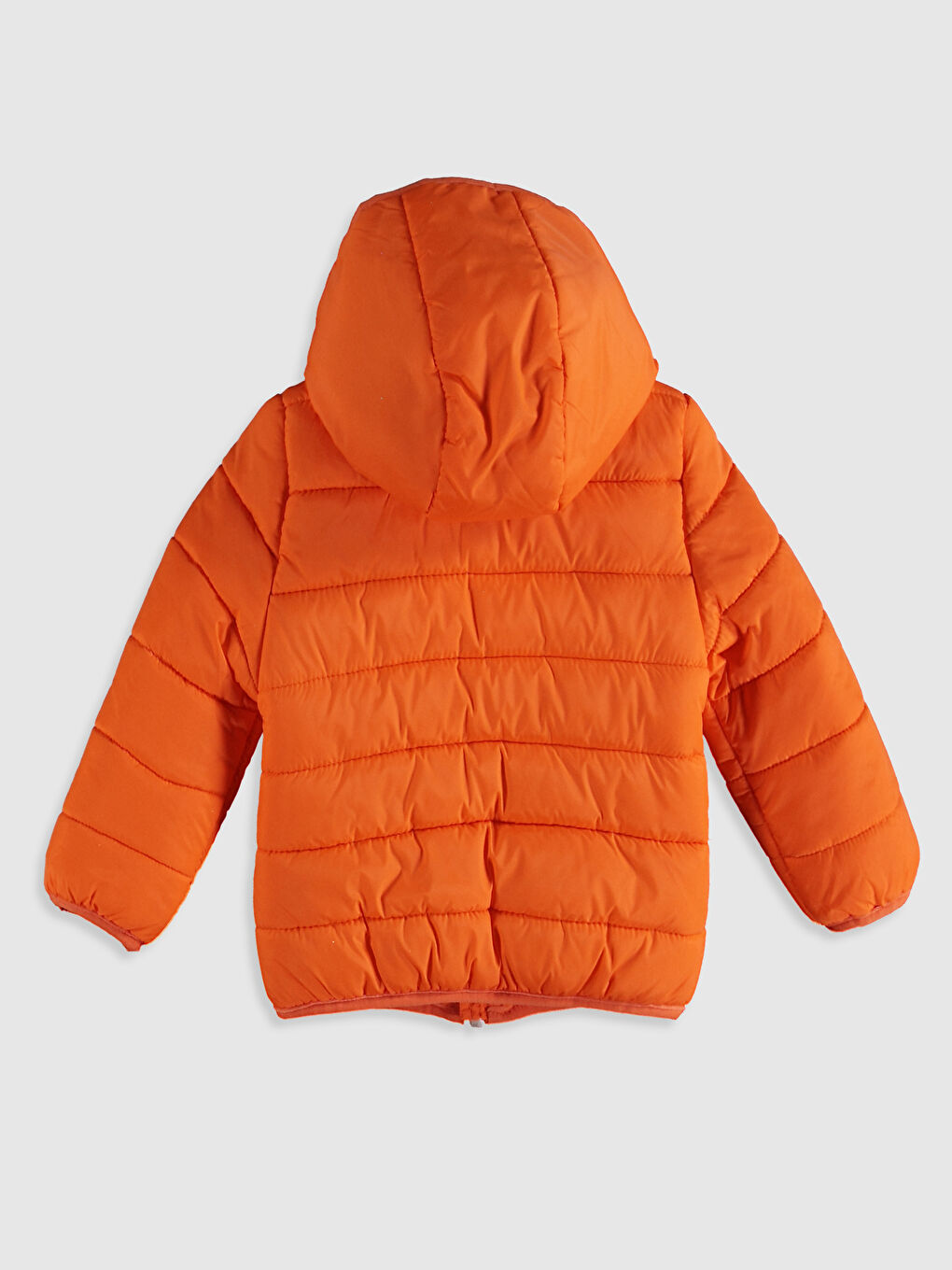 Turuncu Erkek Bebek Kapüşonlu Fermuarlı Mont-2