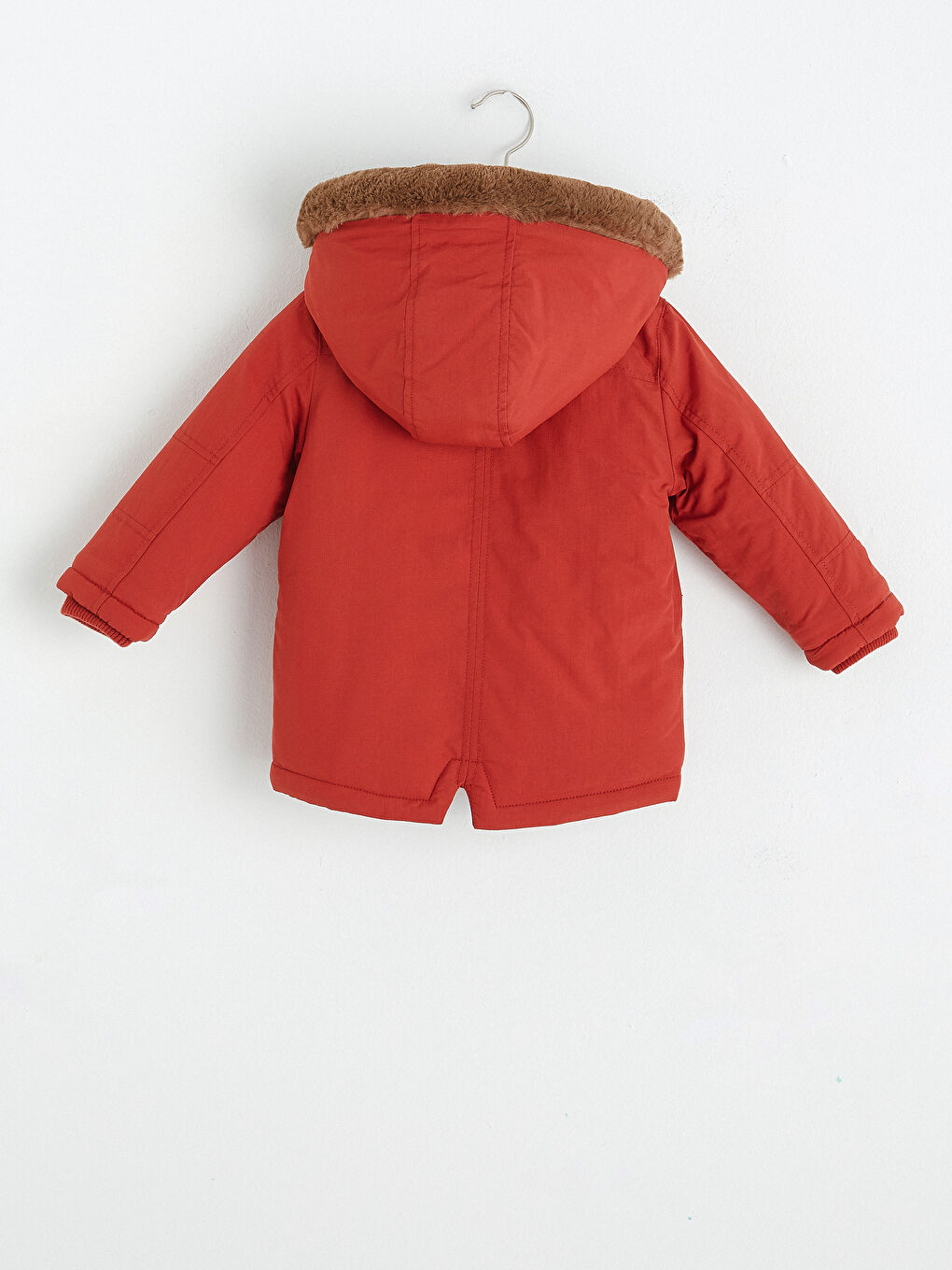 Turuncu Erkek Bebek Fermuarlı Kalın Mont-1