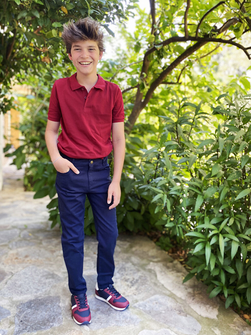 Lacivert Erkek Çocuk Slim Gabardin Pantolon