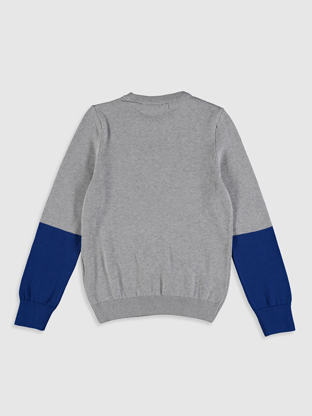 Gri Bisiklet Yaka Uzun Kollu Erkek Çocuk Kazak-1