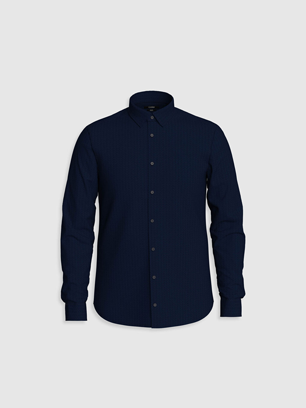 Lacivert Slim Fit Uzun Kollu Poplin Gömlek-1