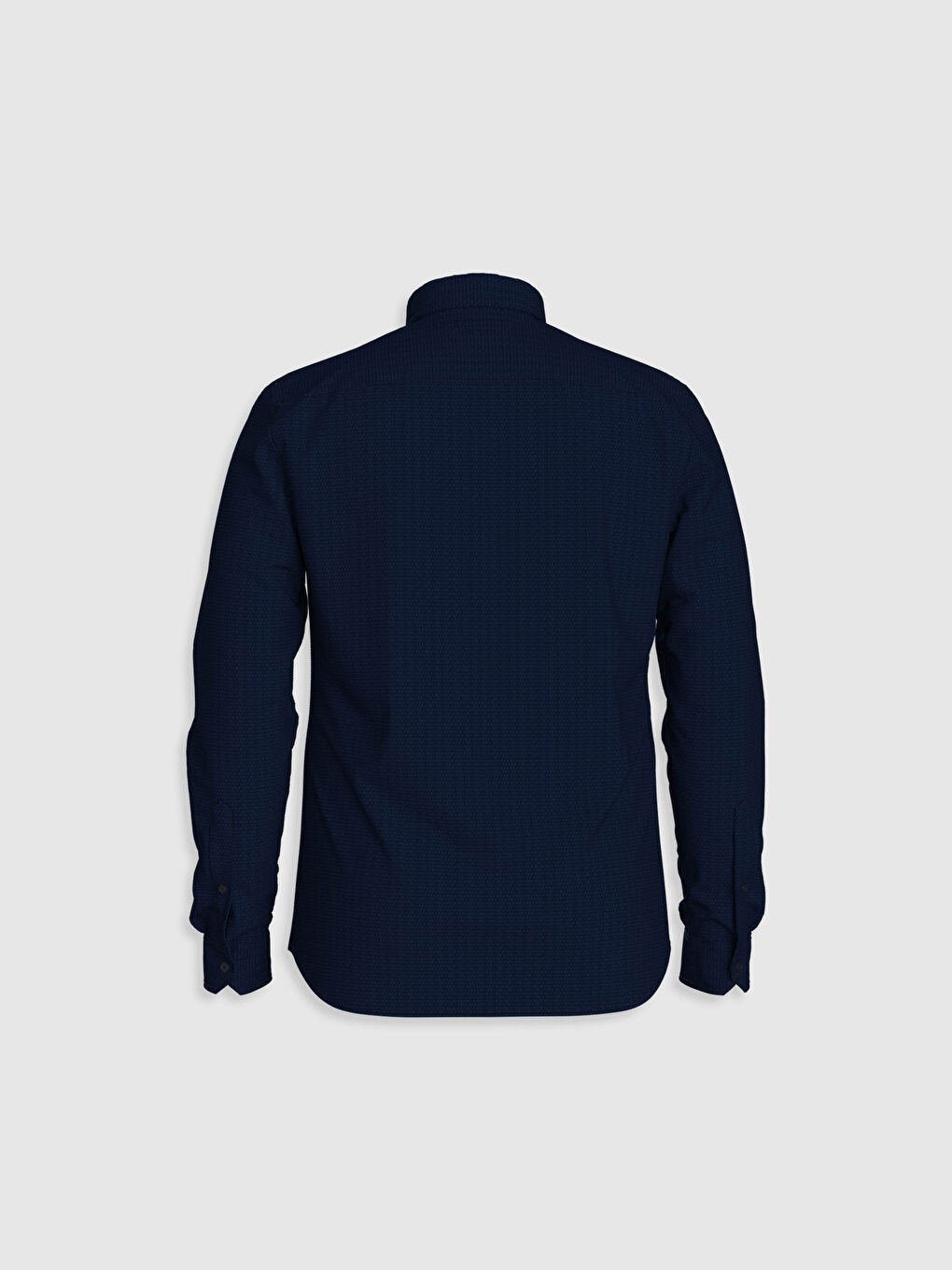 Lacivert Slim Fit Uzun Kollu Poplin Gömlek-2