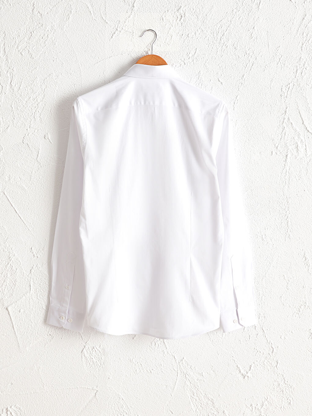 Beyaz Ekstra Slim Fit Uzun Kollu Poplin Gömlek-1