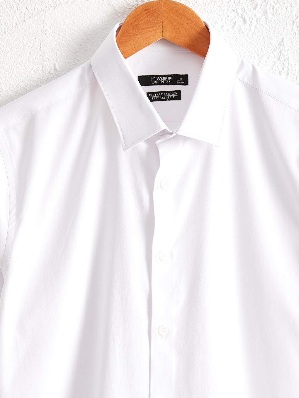 Beyaz Ekstra Slim Fit Uzun Kollu Poplin Gömlek-2