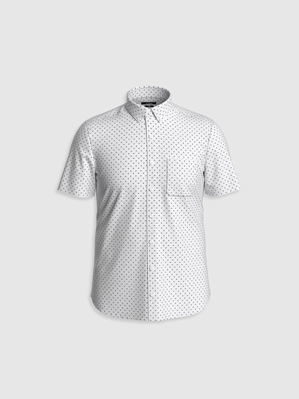 Slim Fit Figured Short Sleeve Shirt-1