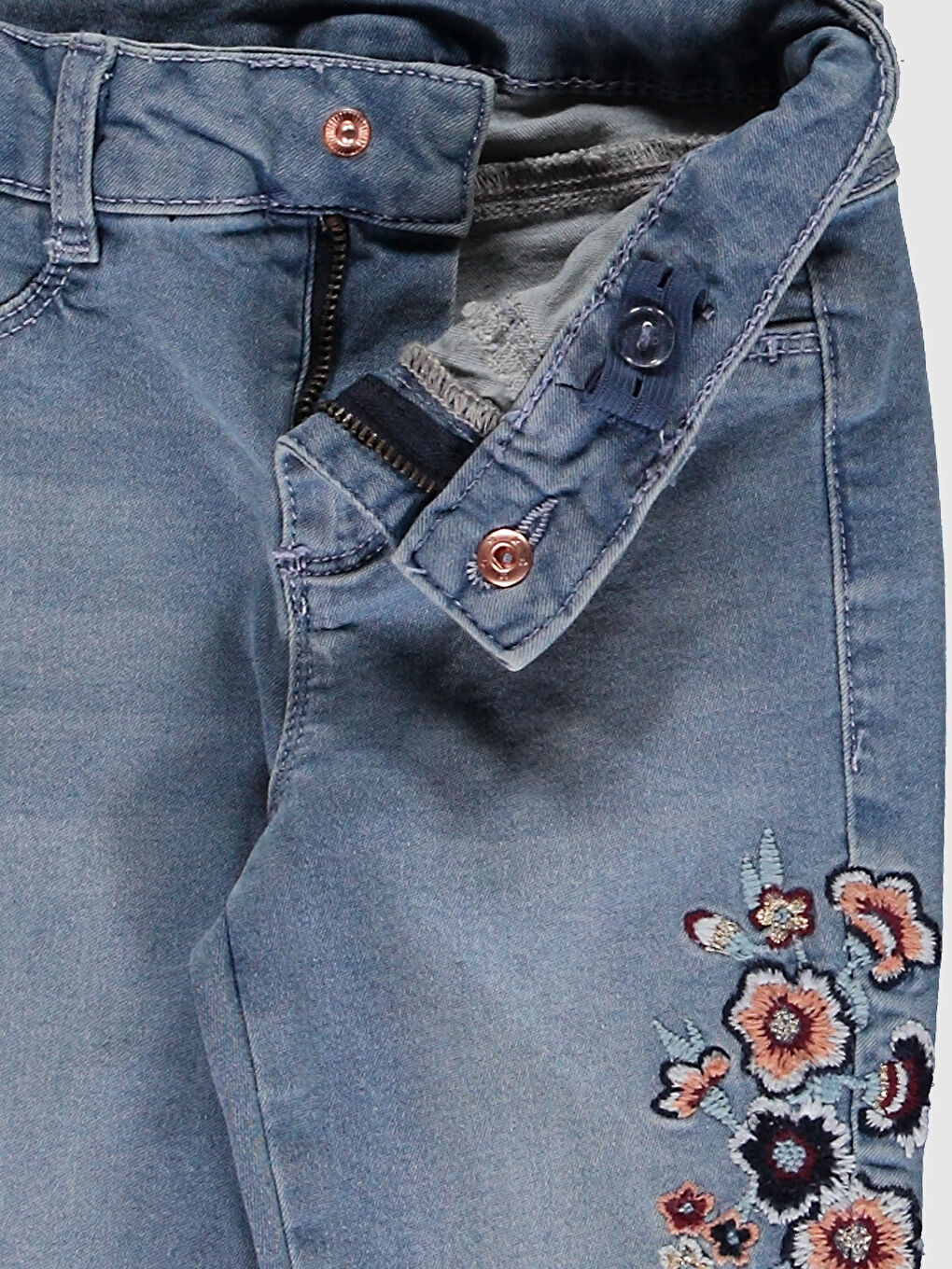 Girl's Embroidery Jeans-2