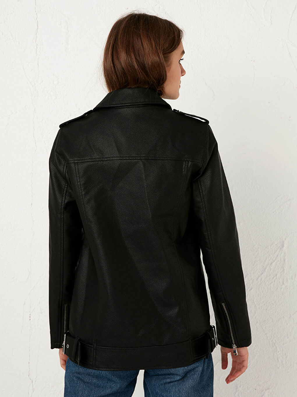 Manteau motard en similicuir-4