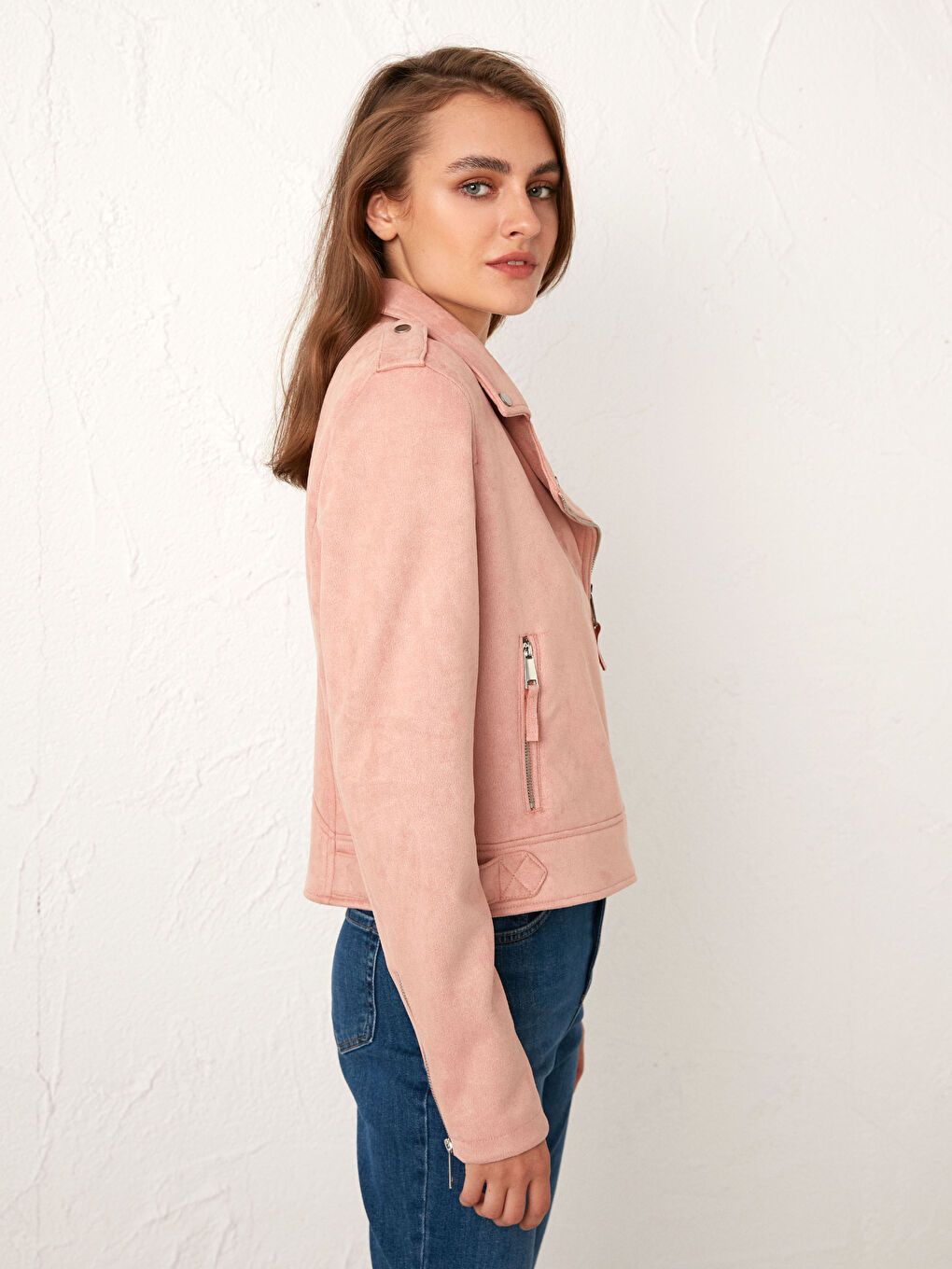 مونطو قصير جلد سويد-4