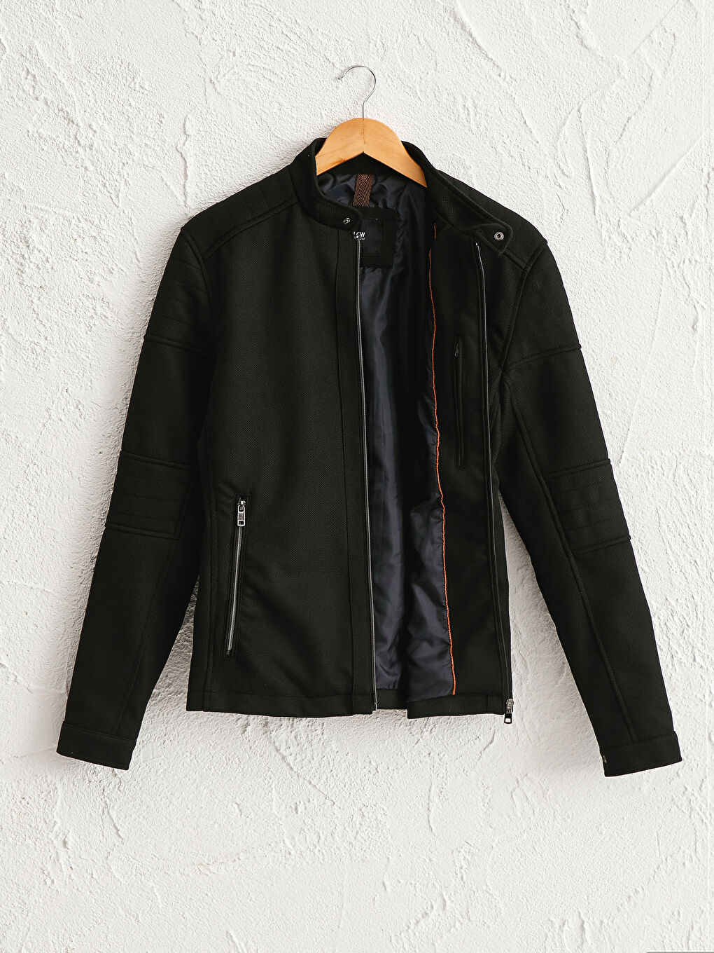 Siyah Slim Fit Fermuarlı İnce Mont-1