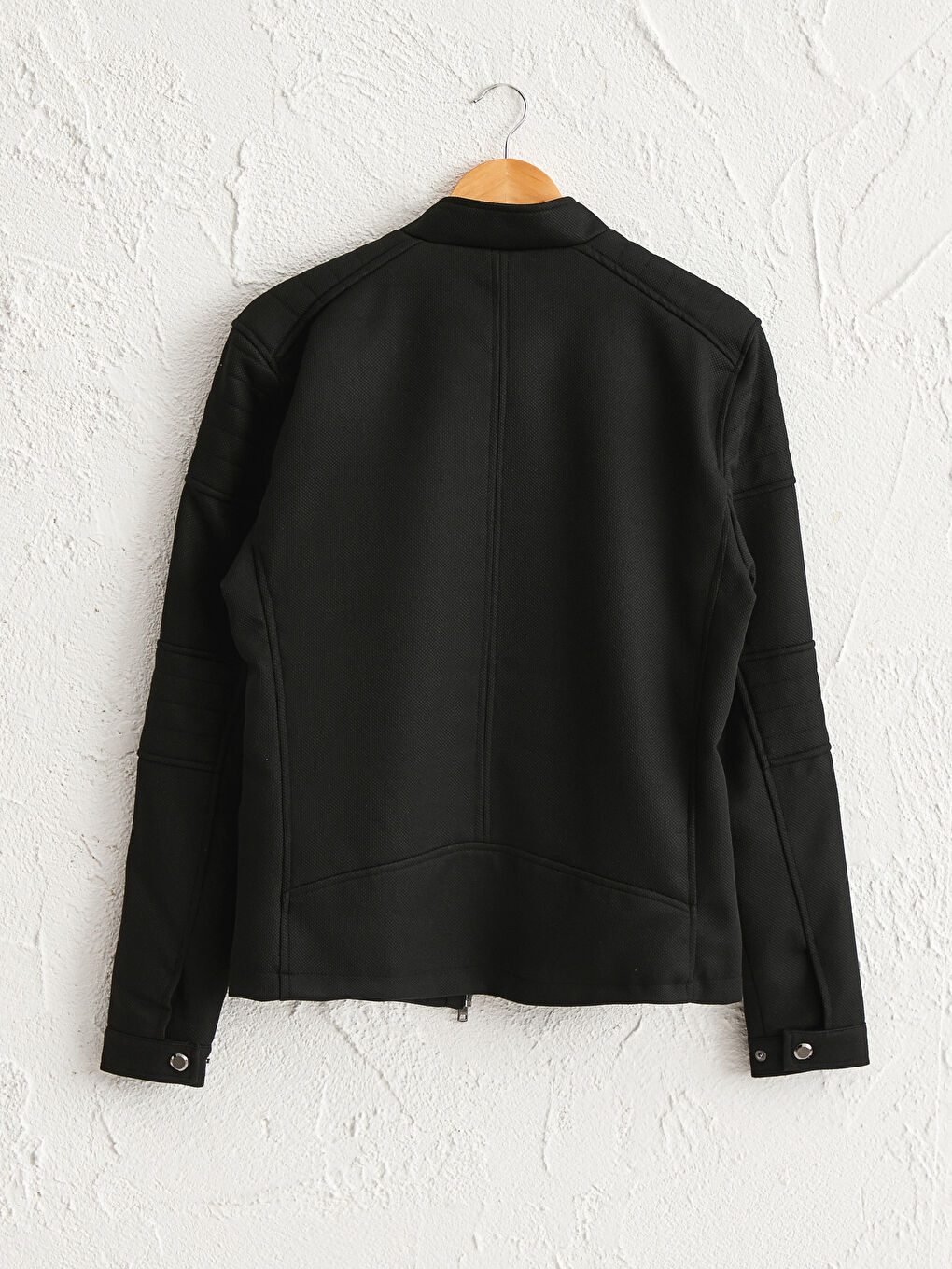 Siyah Slim Fit Fermuarlı İnce Mont-2