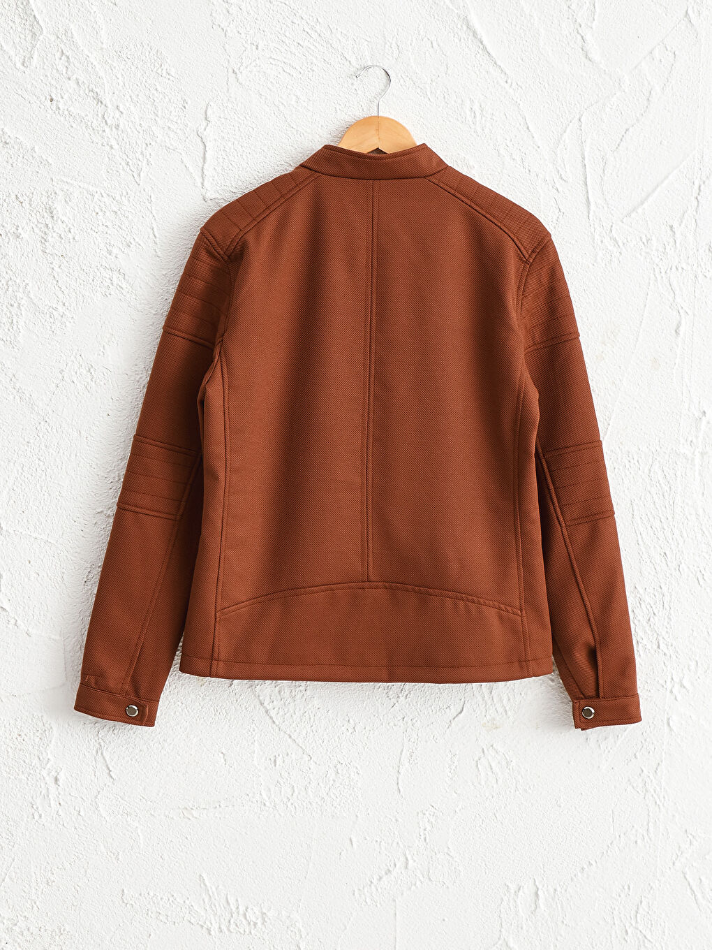 Kahverengi Slim Fit Fermuarlı İnce Mont-1