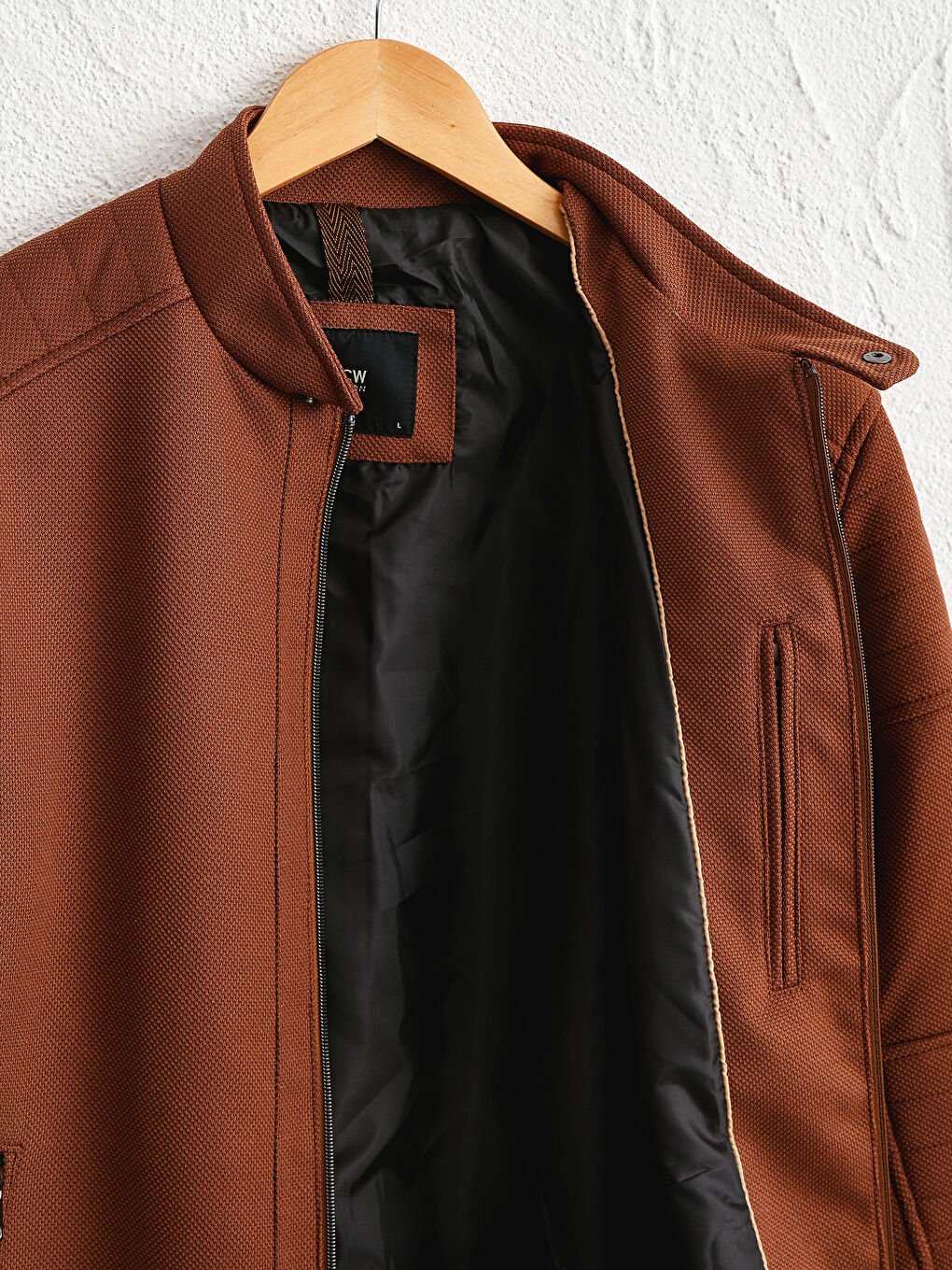 Kahverengi Slim Fit Fermuarlı İnce Mont-3