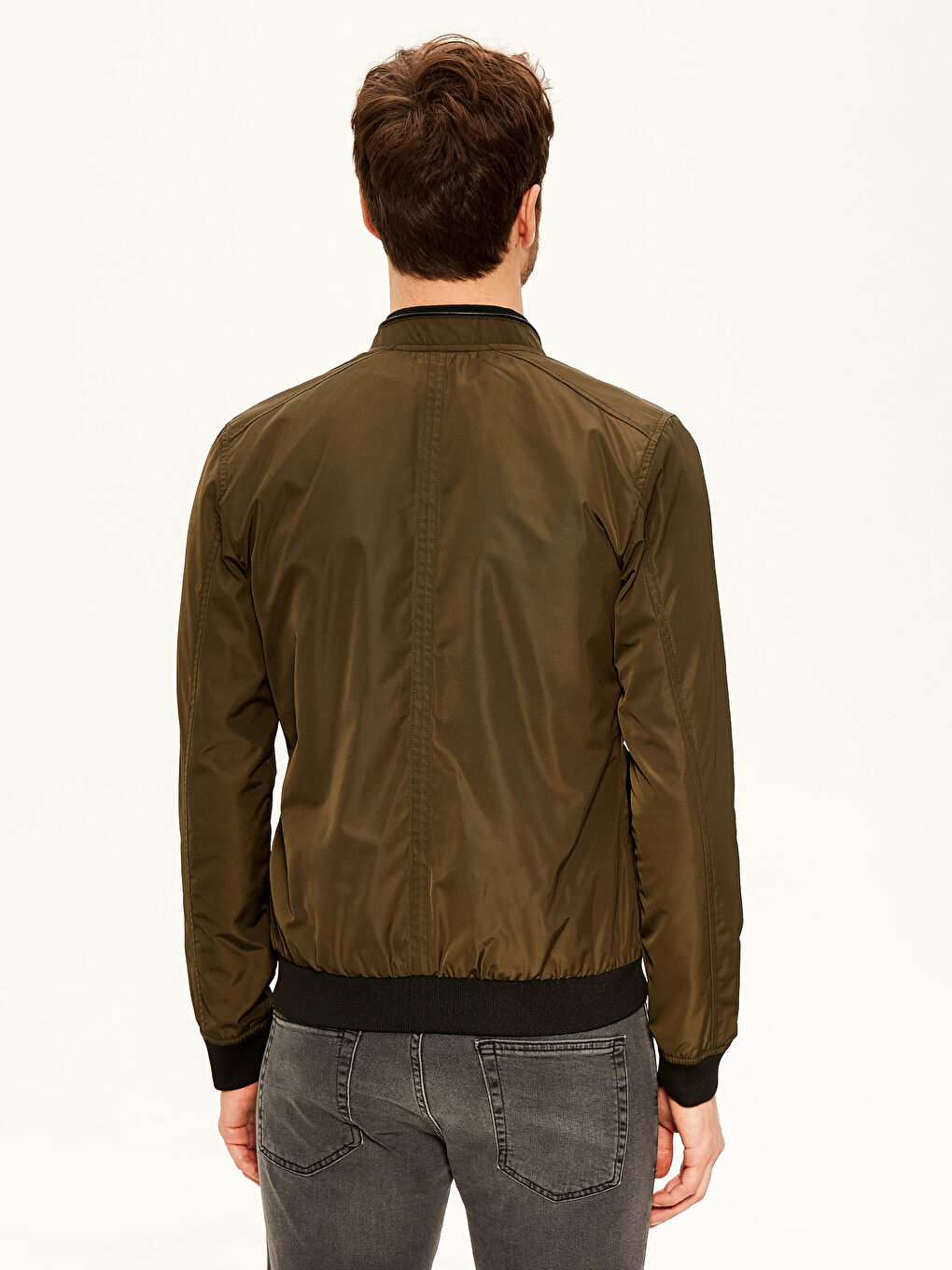 Haki Slim Fit Bomber Erkek Mont-4