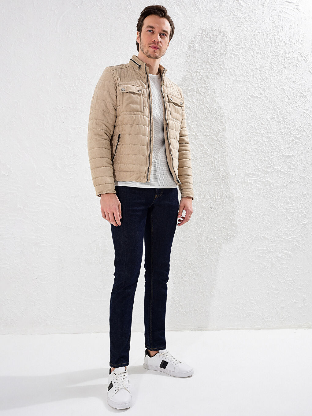 Тар пішім биік жағалы замша пальто-4