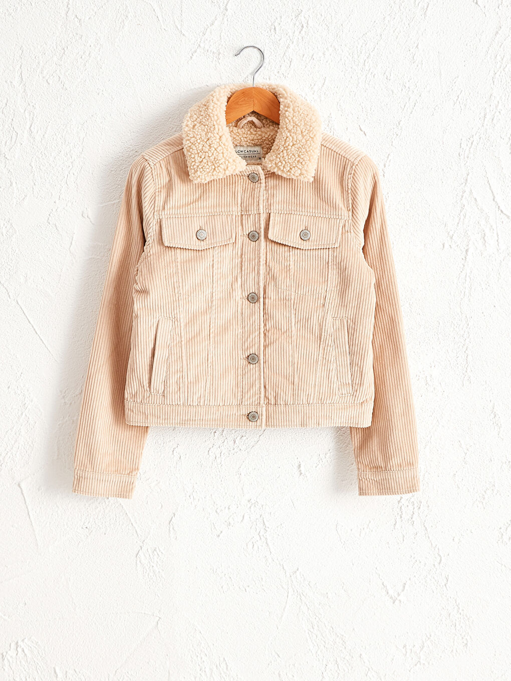 Pelüş Detaylı Süet Ceket