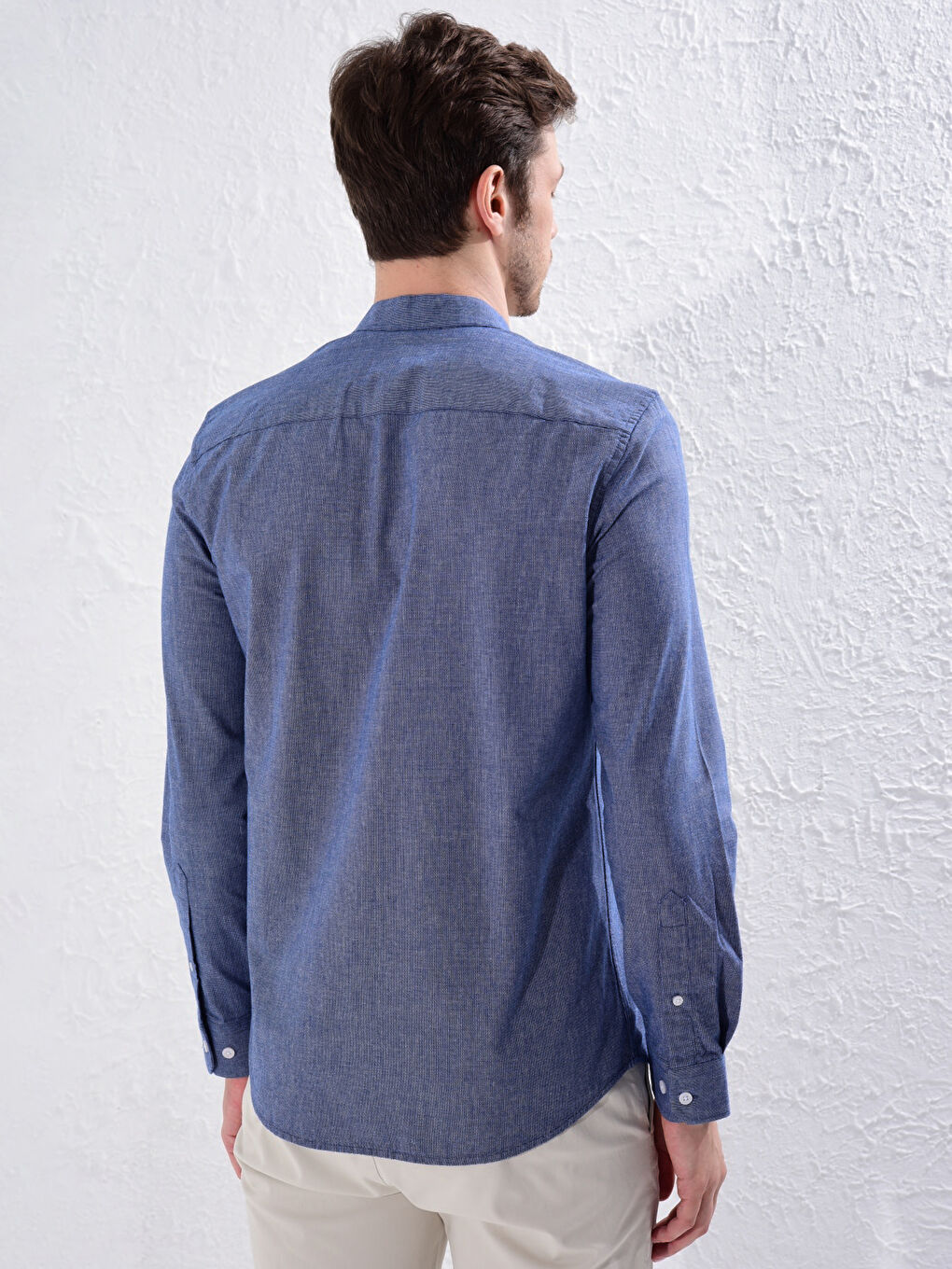 Тар пішім тік жағалы ұзын жең добби матасы жейде-3