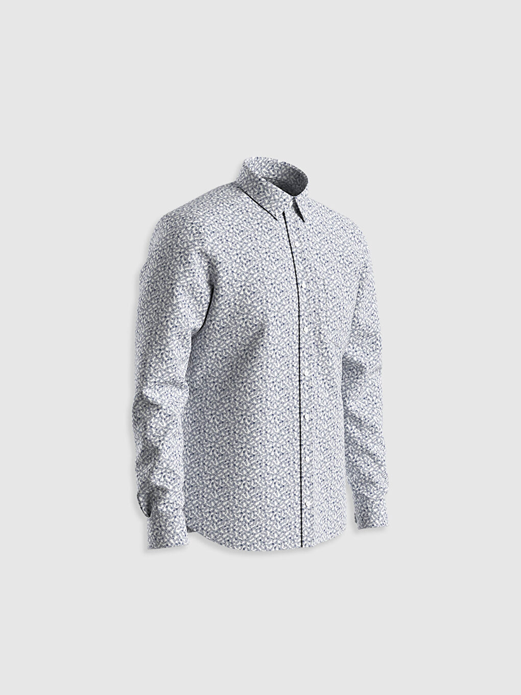 Рубашка слим с принтом с длинным рукавом из поплина-2