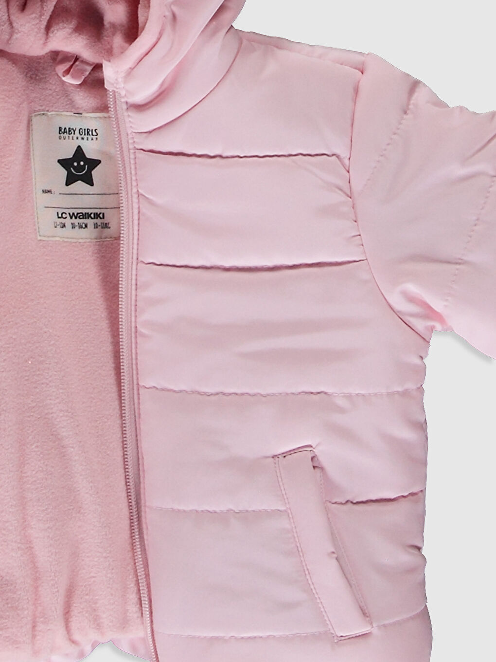 Pembe Kız Bebek Kapüşonlu Mont-2