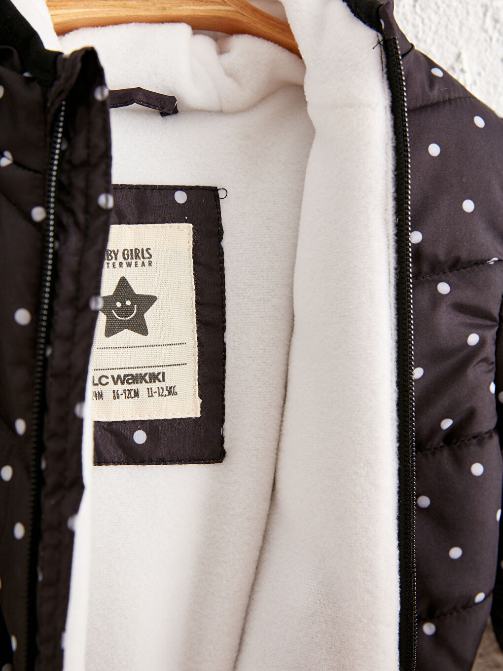 Siyah Kız Bebek Kapüşonlu Mont-1