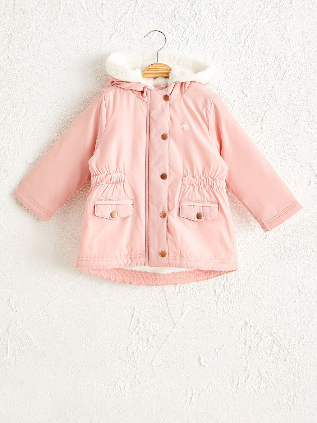 Baby Girl's Zipper Closure Short Coat