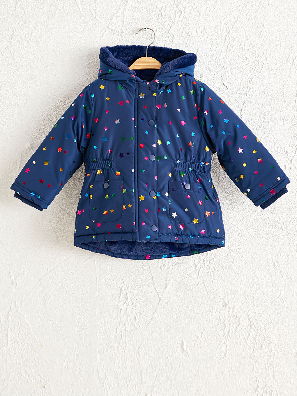 Baby Girl Hooded Zippered Thick Coat