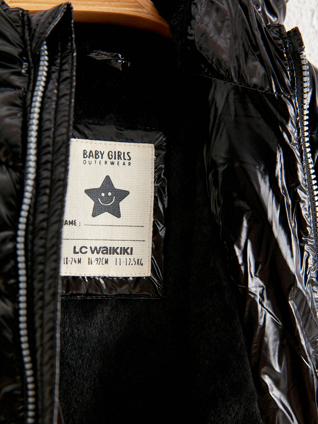 Короткое пальто с капюшоном для малышки девочки-3