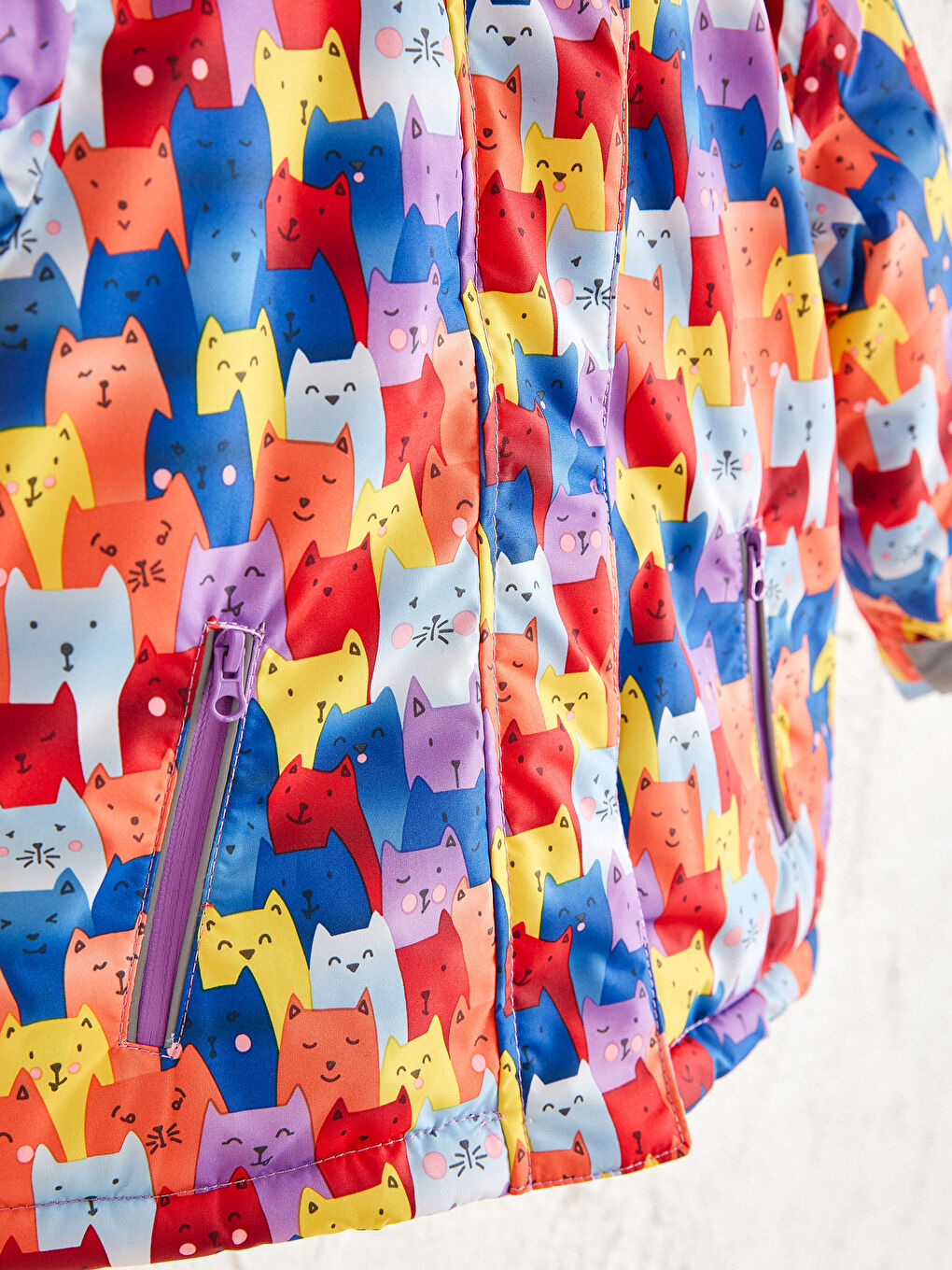 Kırmızı Kız Bebek Baskılı Mont-3