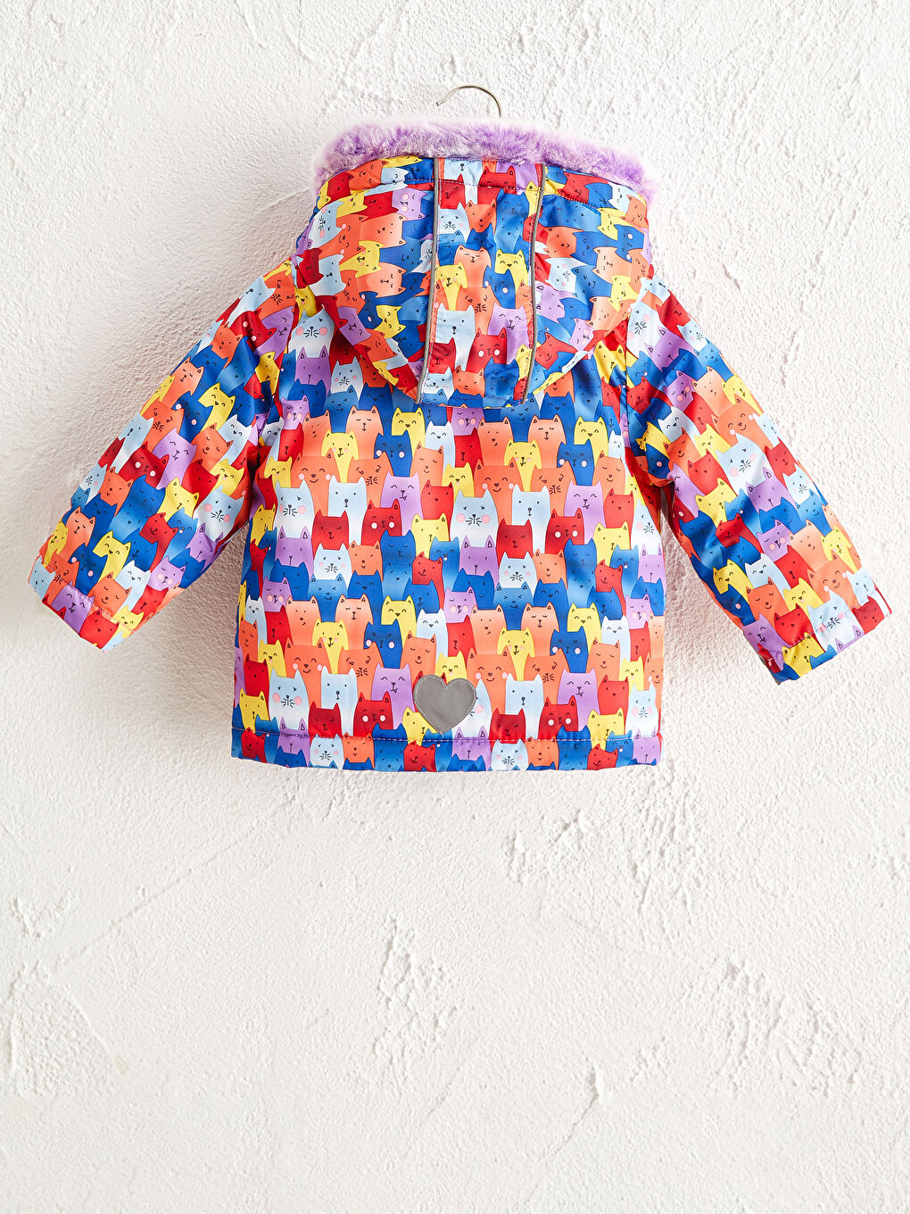 Kırmızı Kız Bebek Baskılı Mont-5