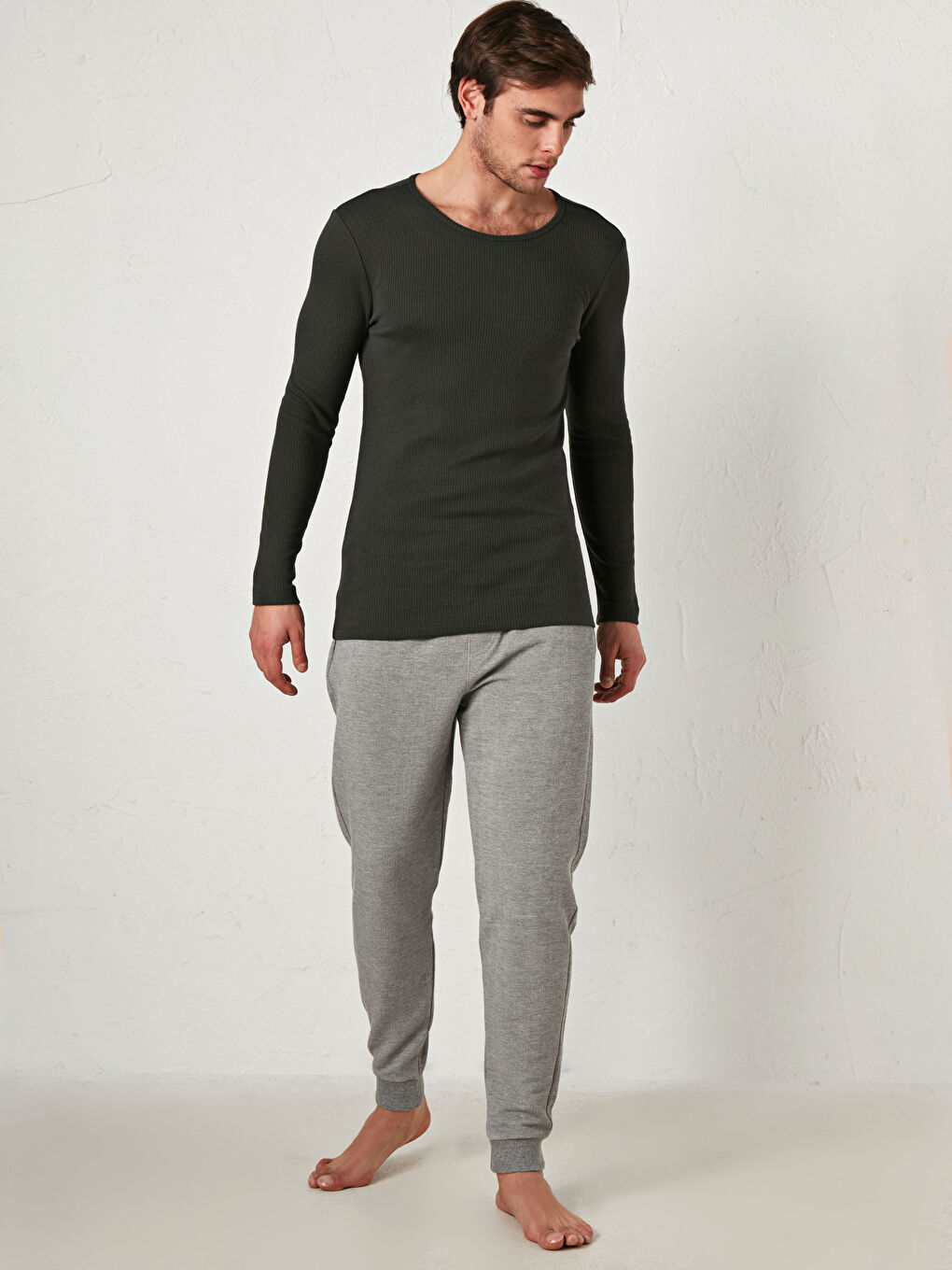 ملابس داخلية حرارية كم طويل ياقة دائرية-1