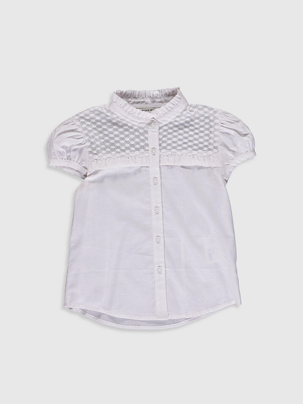 LCW Kids Girl's Lace Detailed Pleated Poplin Dress -0W0573Z4-FFB
