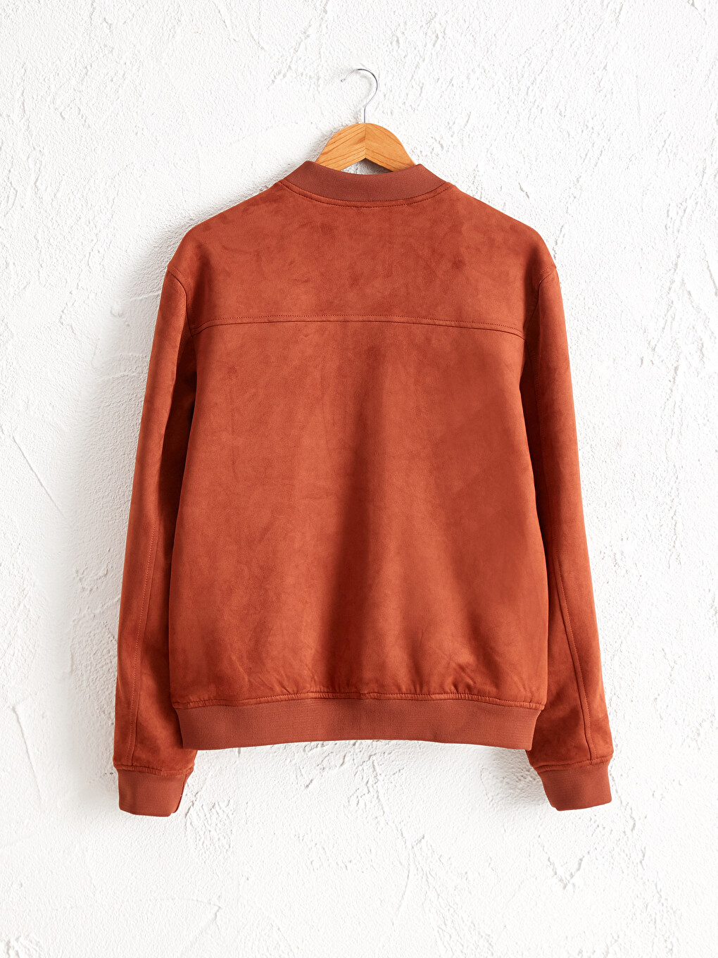 Slim Fit Kolej Yaka Bomber Süet Mont-1