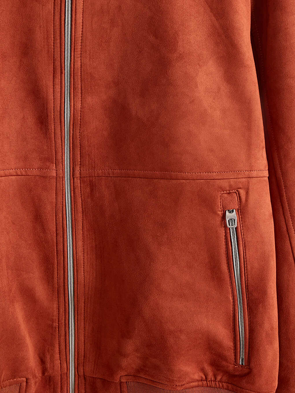 Slim Fit Kolej Yaka Bomber Süet Mont-2
