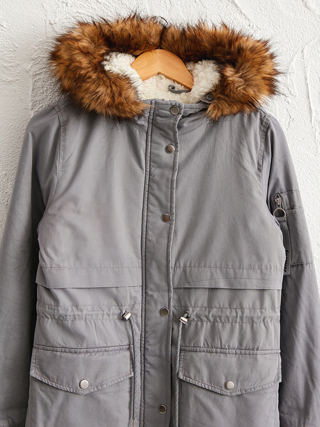 Women's Parka With Hooded Straight Long Sleeve Thick-3