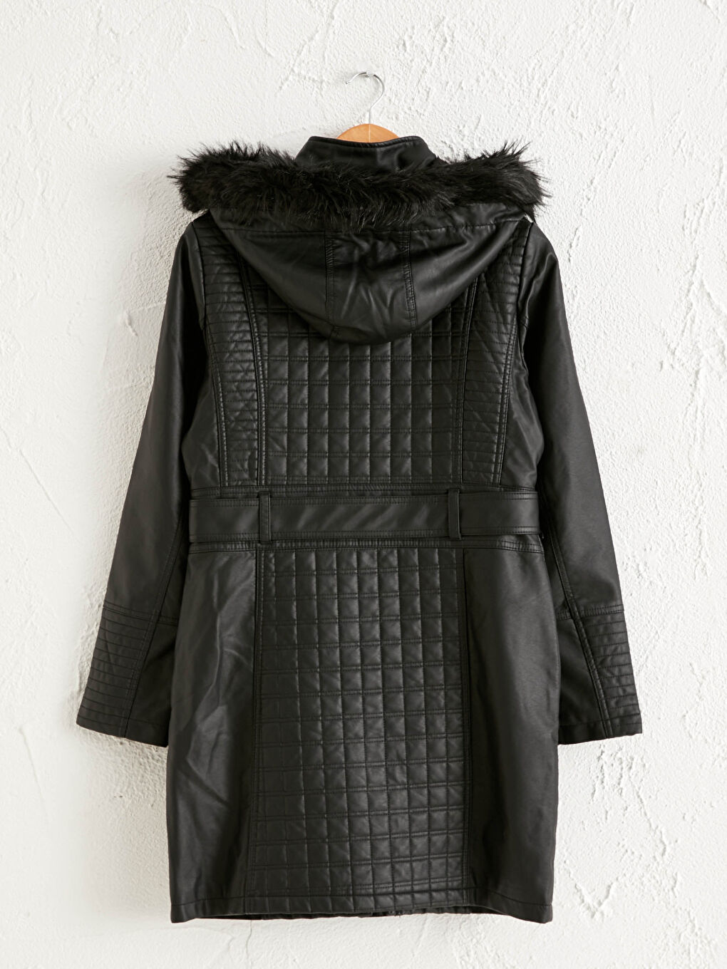 Външно облекло с кожен вид и дълъг ръкав за жени-3