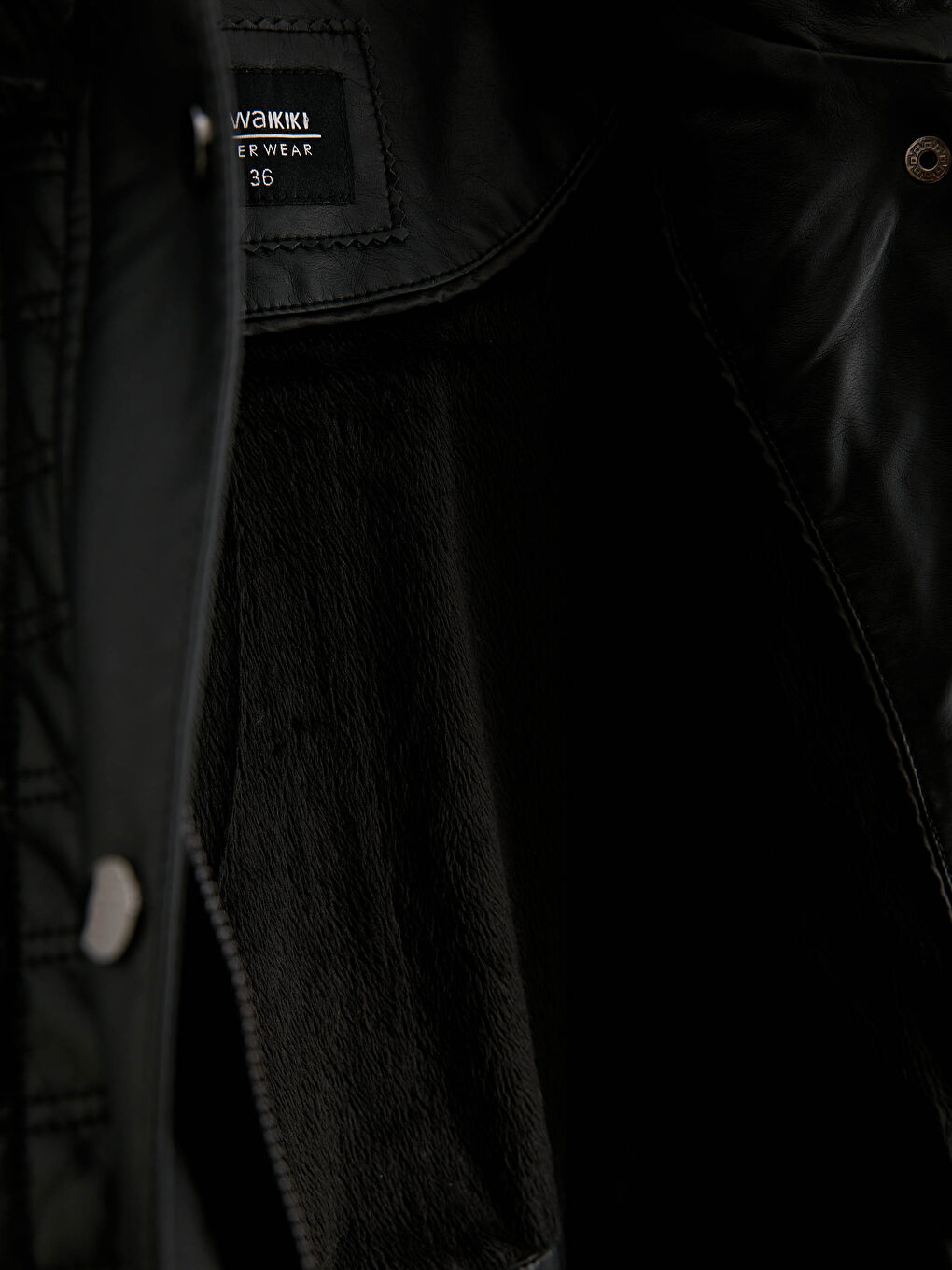 Външно облекло с кожен вид и дълъг ръкав за жени-4