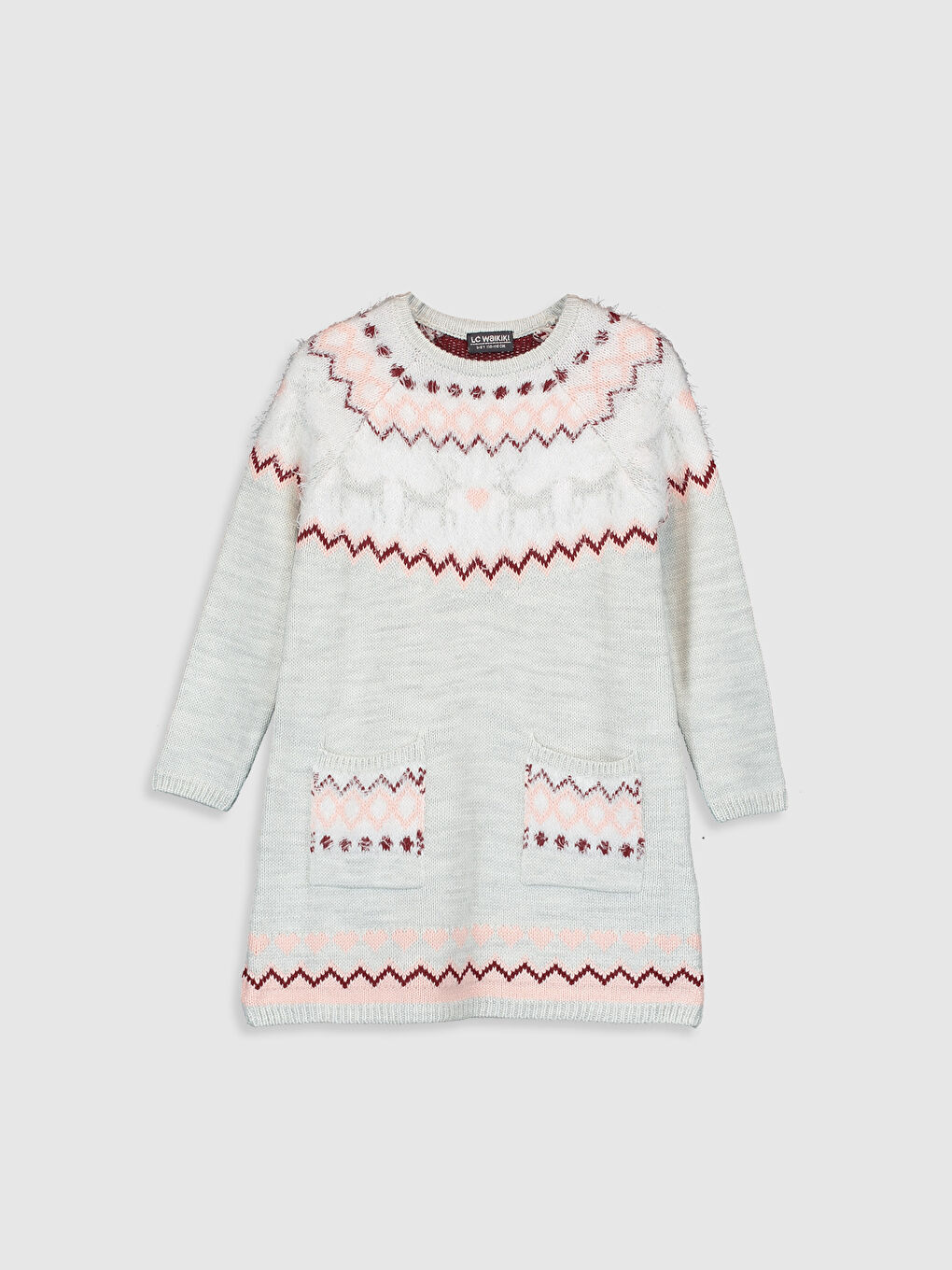 Қыздарға арналған өрнекті трикотаж көйлек