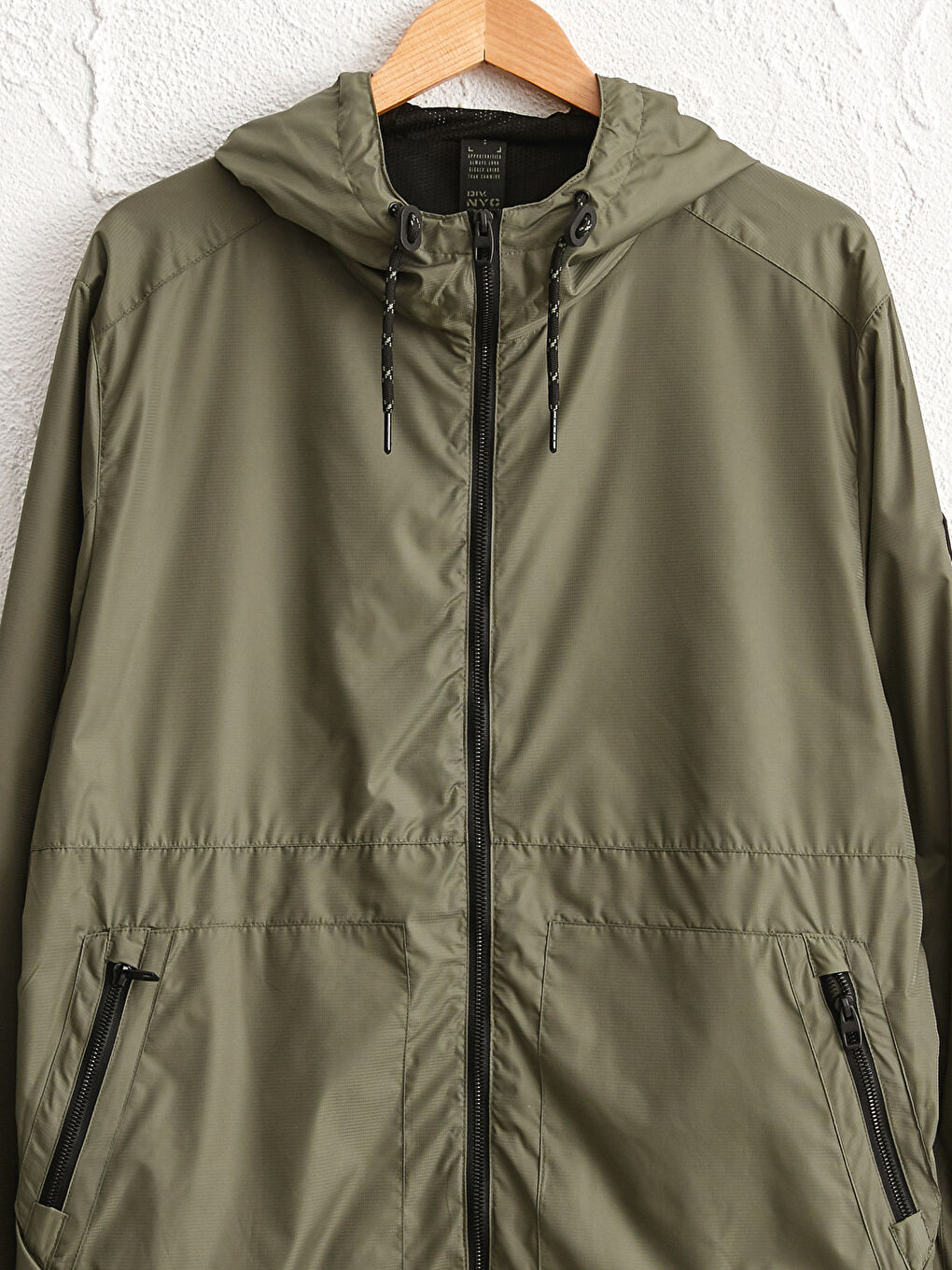 Yeşil Standart Kalıp Kapüşonlu Erkek Yağmurluk-9