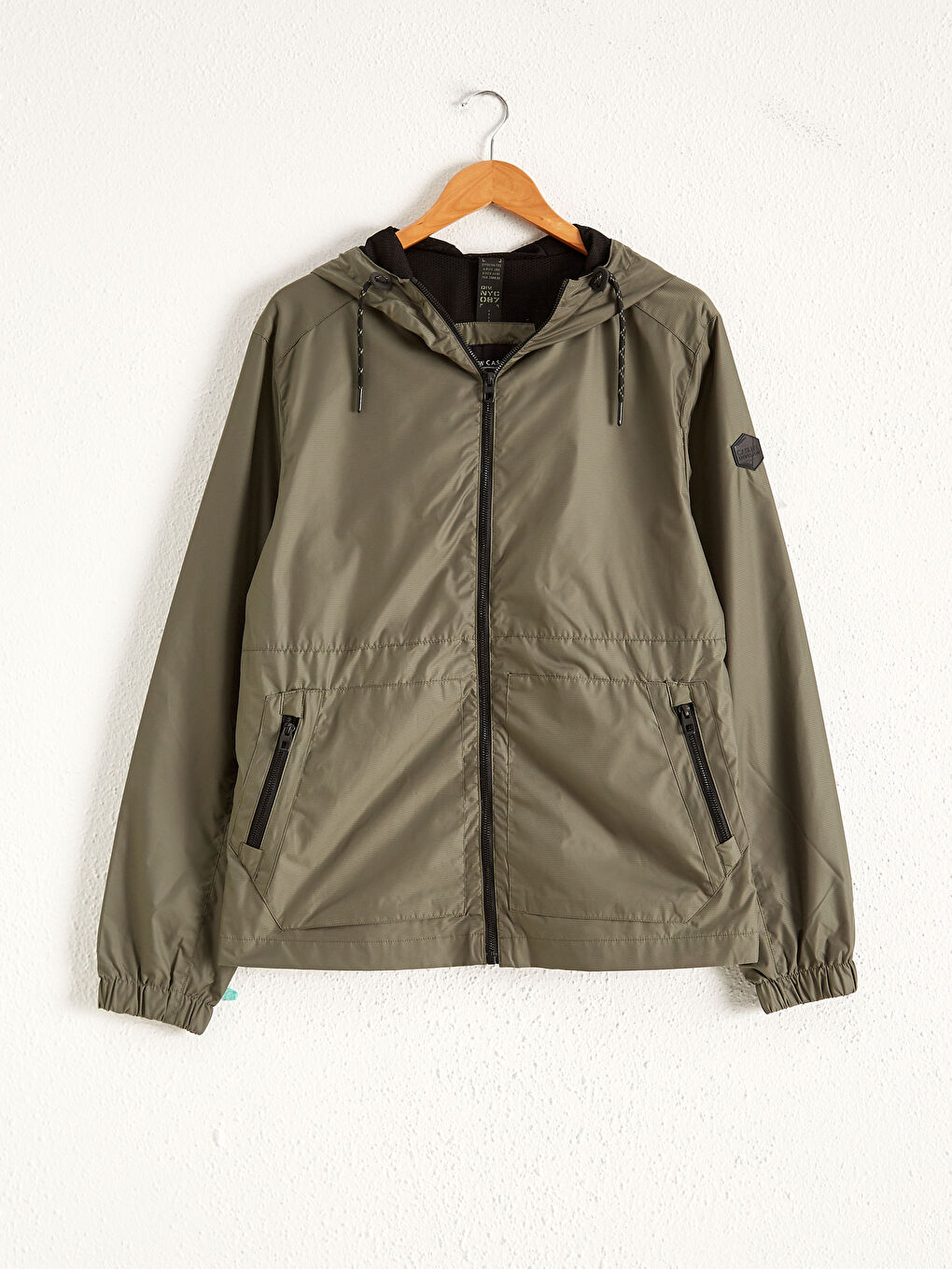 Yeşil Standart Kalıp Kapüşonlu Erkek Yağmurluk-7