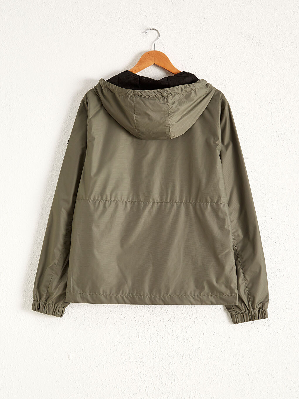 Yeşil Standart Kalıp Kapüşonlu Erkek Yağmurluk-8