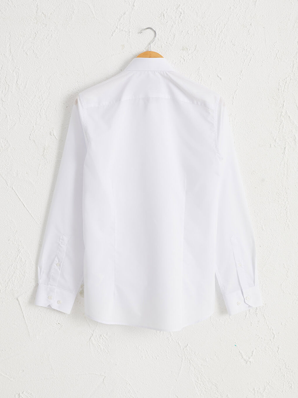 Beyaz Slim Fit Uzun Kollu Poplin Gömlek-1