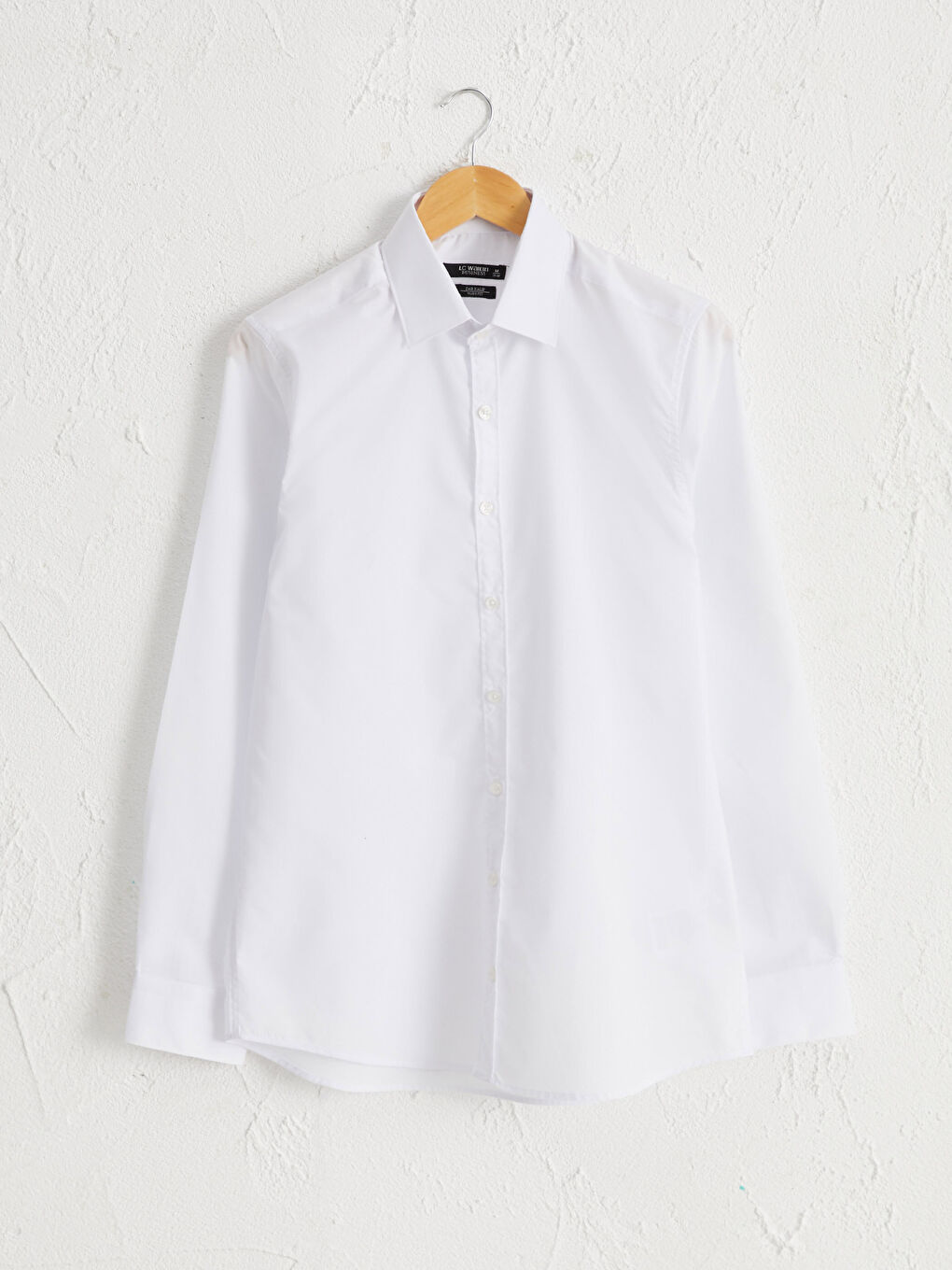 Beyaz Slim Fit Uzun Kollu Poplin Gömlek