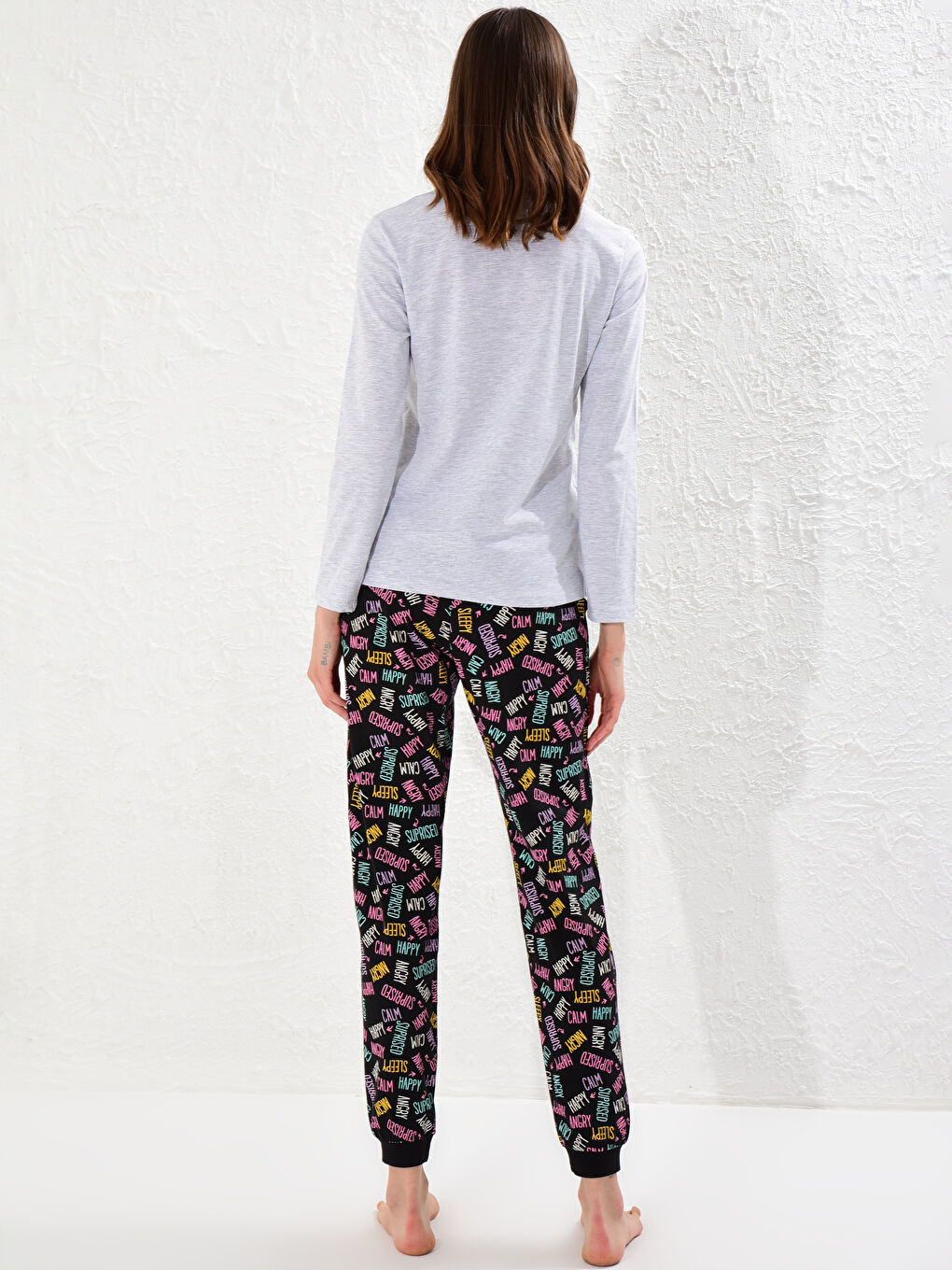 Пижамный комплект из хлопка с принтом-2