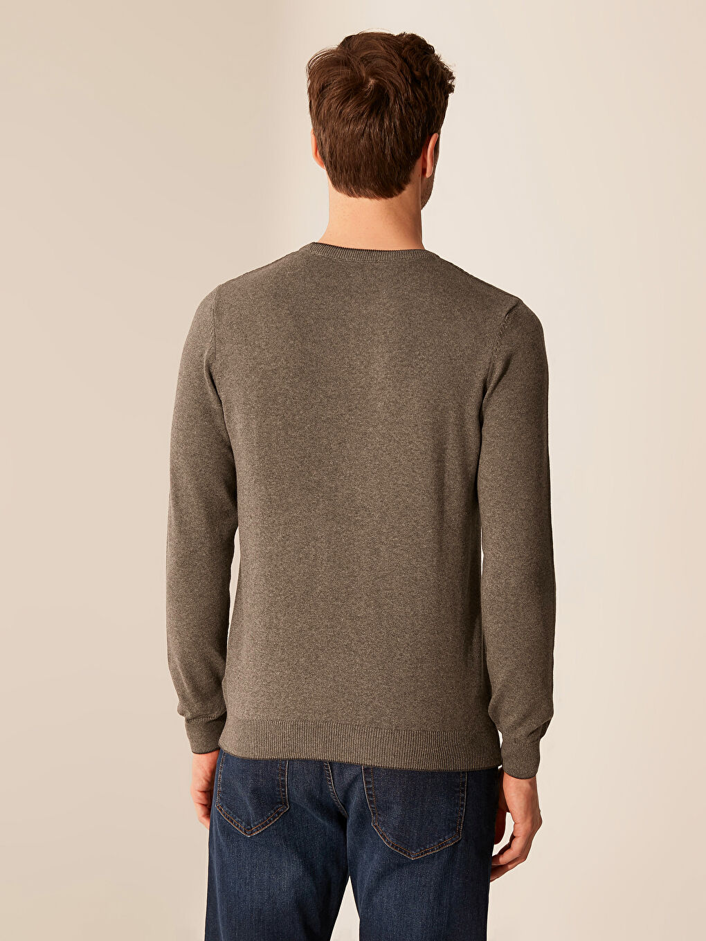 Crew Neck Basic Lightweight Tricot Jumper-2