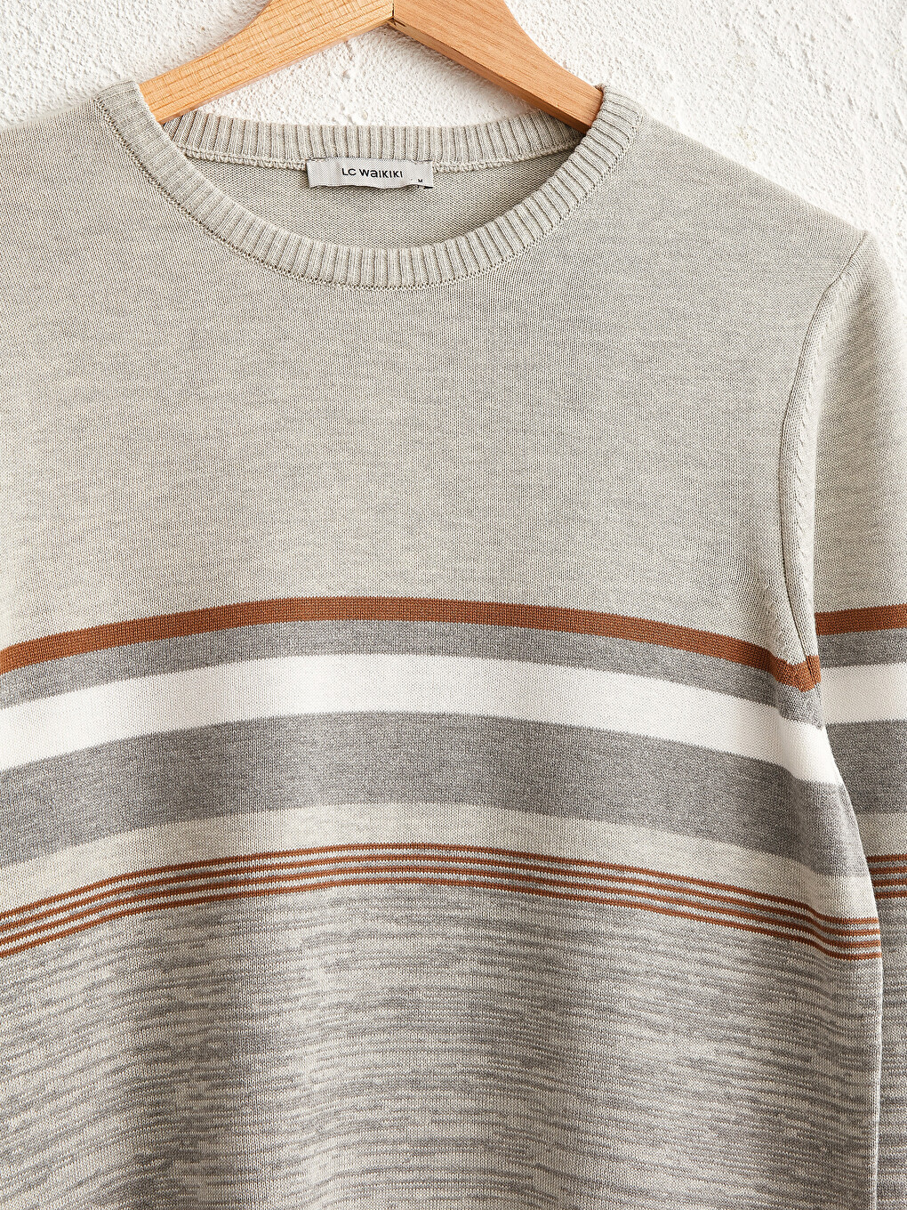 Crew Neck Striped Thin Knitwear Sweater-2
