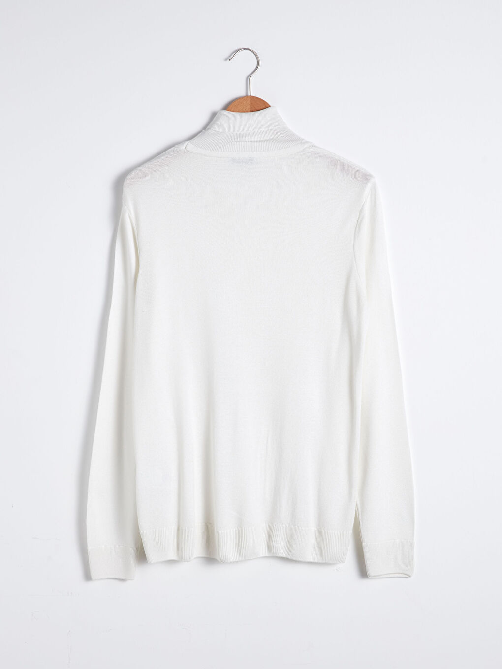 Ekru Balıkçı Yaka Uzun Kollu İnce Erkek Triko Kazak-7