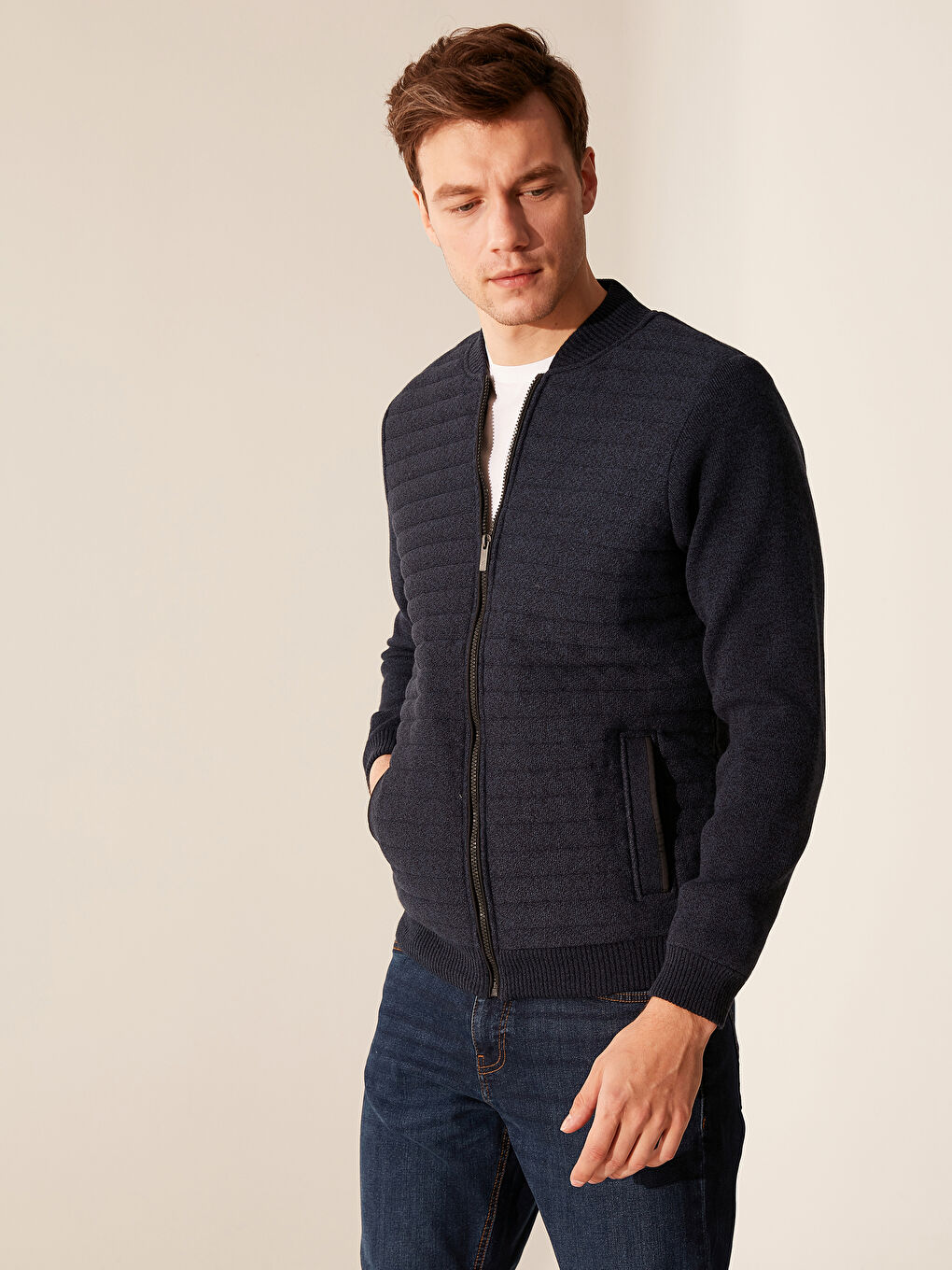 Lacivert Melanj Hırka-1