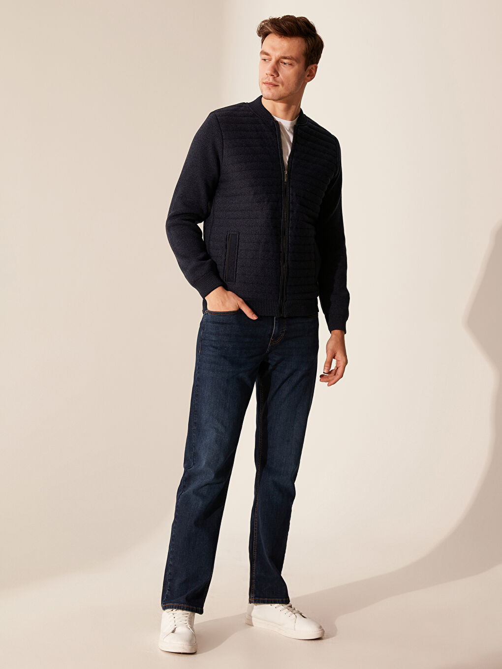 Lacivert Melanj Hırka-3