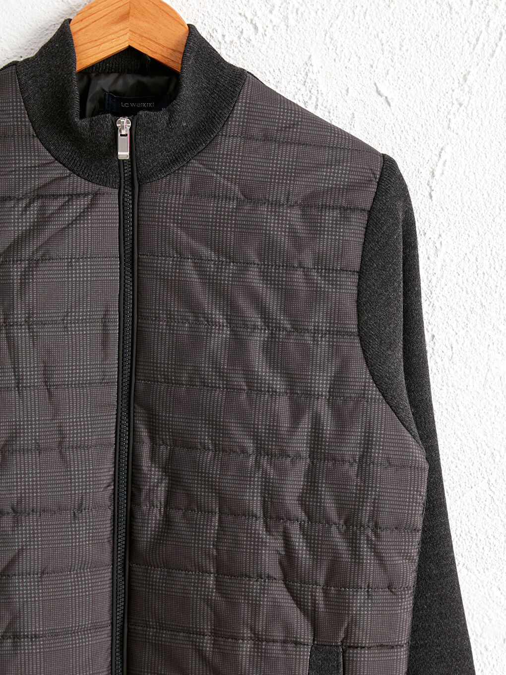 Antrasit Standart Kalıp Dik Yaka Hırka-2