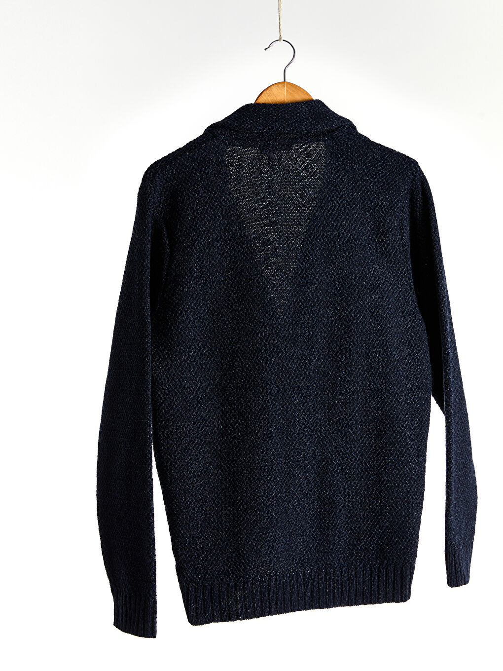 Lacivert V Yaka İnce Triko Hırka-4