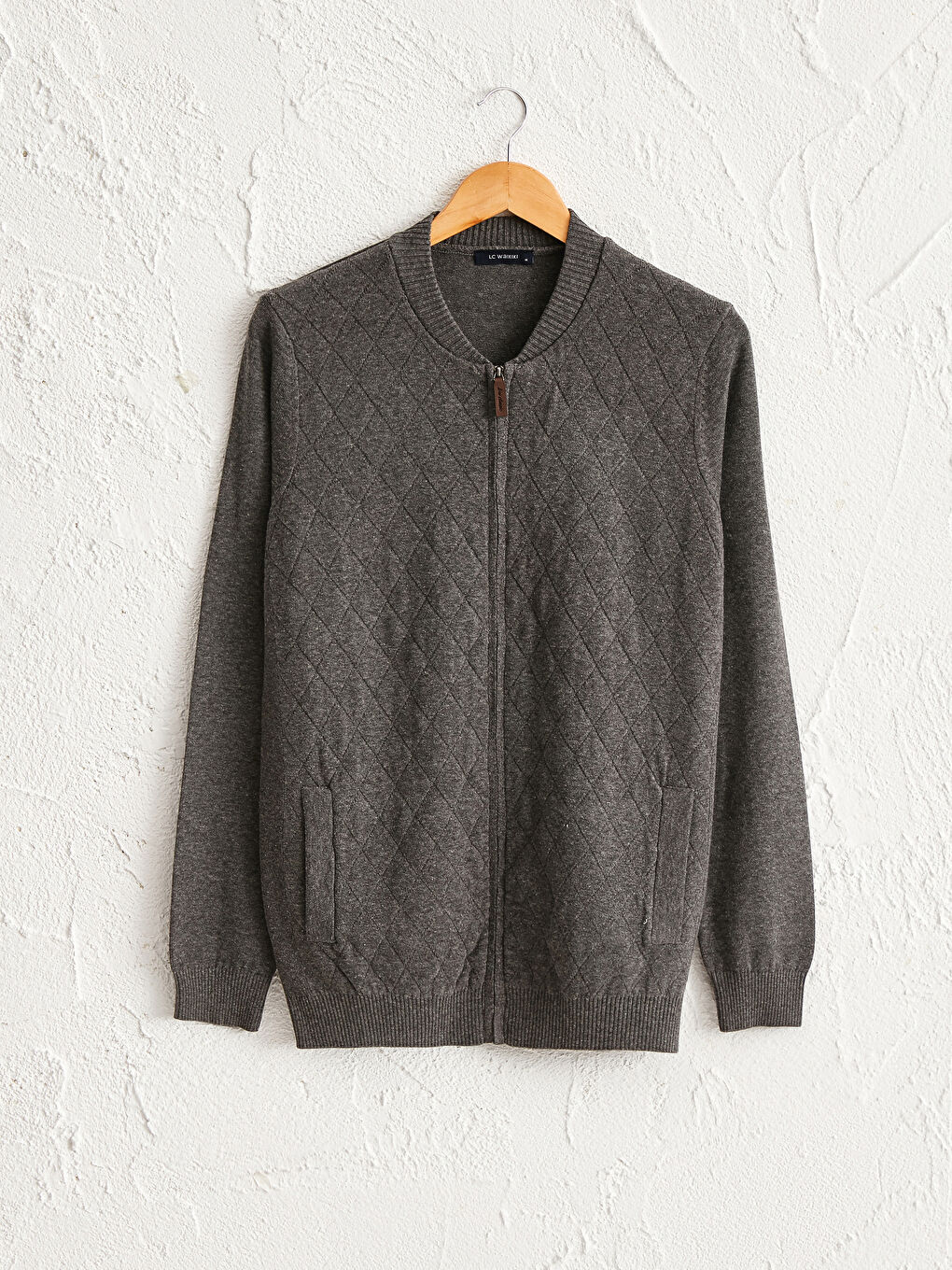 Zip-Down Tricot Cardigan